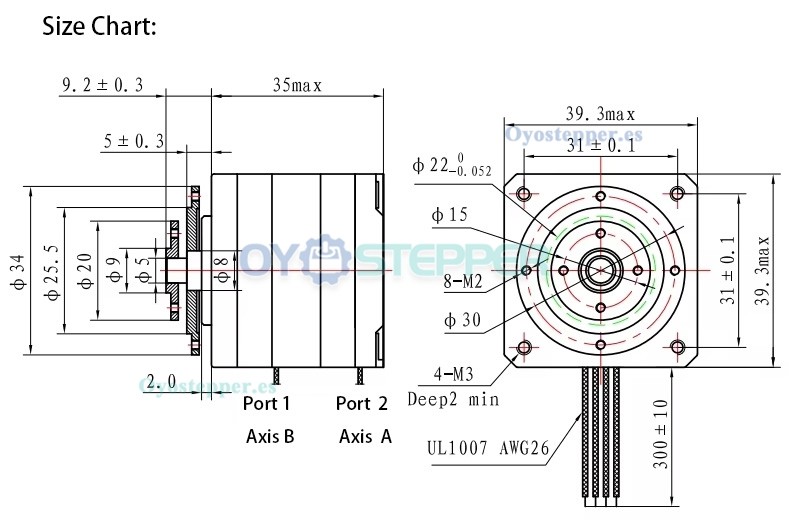 Pack de 10 motores paso a paso coaxiales multicapa NEMA 16 de 0,8A 8V para CNC e impresora 3D